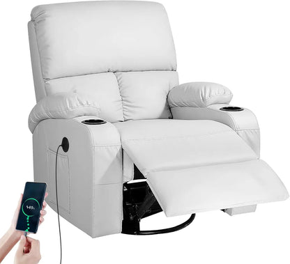 Recliner with Auto Massage Programs + Whisper-Quiet Swivel Base