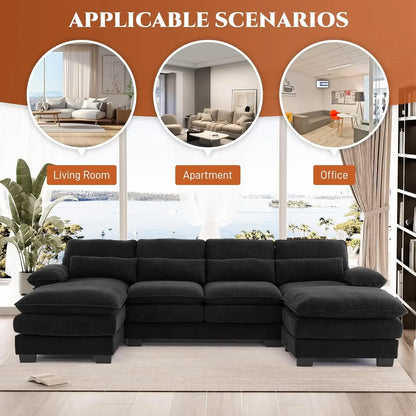 114" U Shape Sectional Cloud Couch