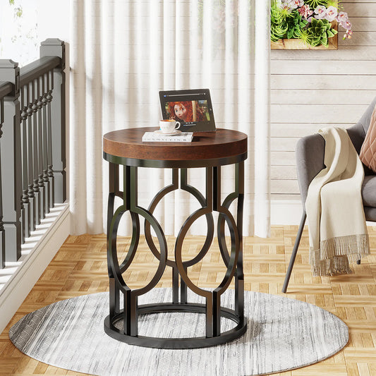Industrial SideTable with Metal Hollow Frame
