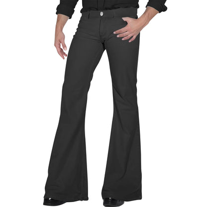 Men's Flare Pants, Solid Color, Daily Simple Classic Trousers, Mopping Bottoms, Disco Flared