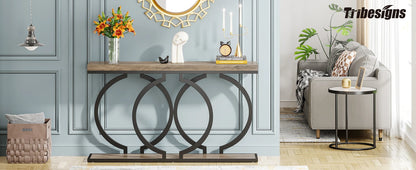 55 inch Gold Console Faux Marble Entryway Table