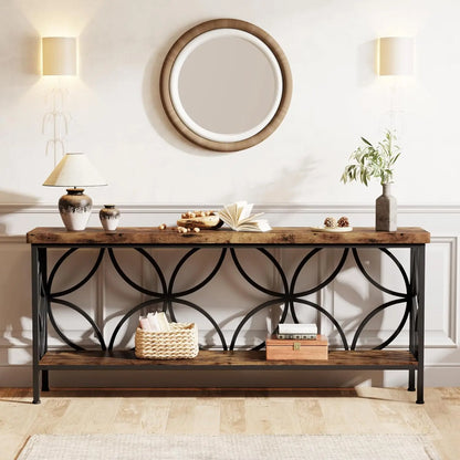 70.9-Inch Industrial Sofa/Entry Console Table