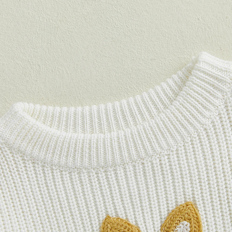 Toddler/Baby Pullover Sweater, Casual Easter Bunny Embroidery