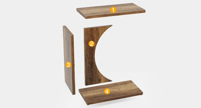 C-Shaped End Table for Sofa