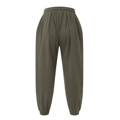 Oversize Loose Harem Pants, Chinese Linen, Overweight Sweatpants