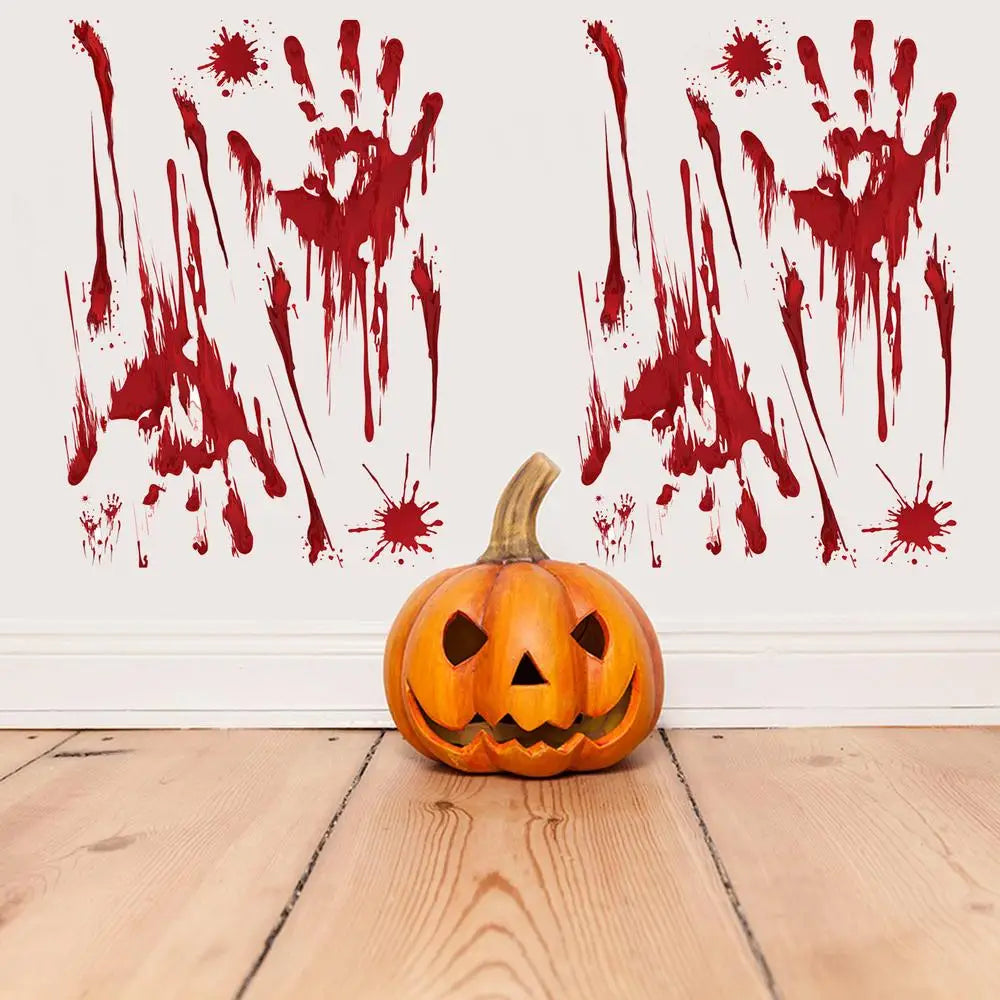 Bloody Stickers Halloween Wall Decals, Create Horror Scenes Bloody Footprints Floor Window Clings For Indoor Outdoor