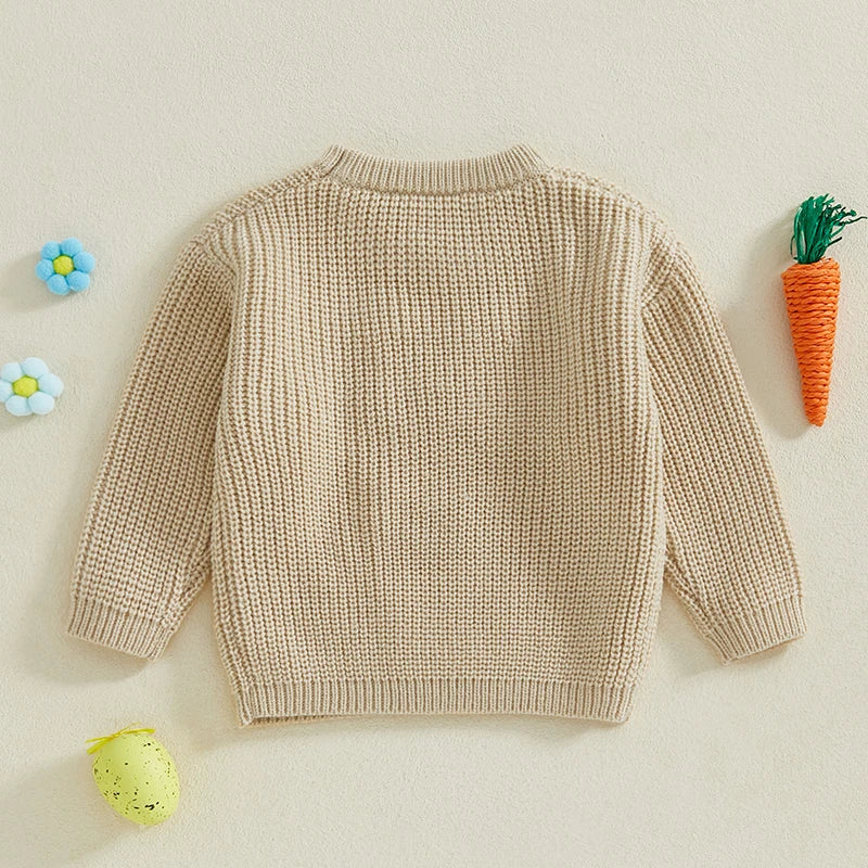 12MO-4T Girl/Boy Children Bunny Sweaters, Long Sleeve Casual Knit Pullover