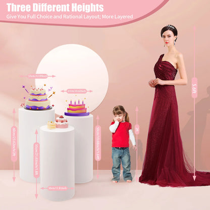 Set of 3 White Flower Vases for Centerpieces and Displays