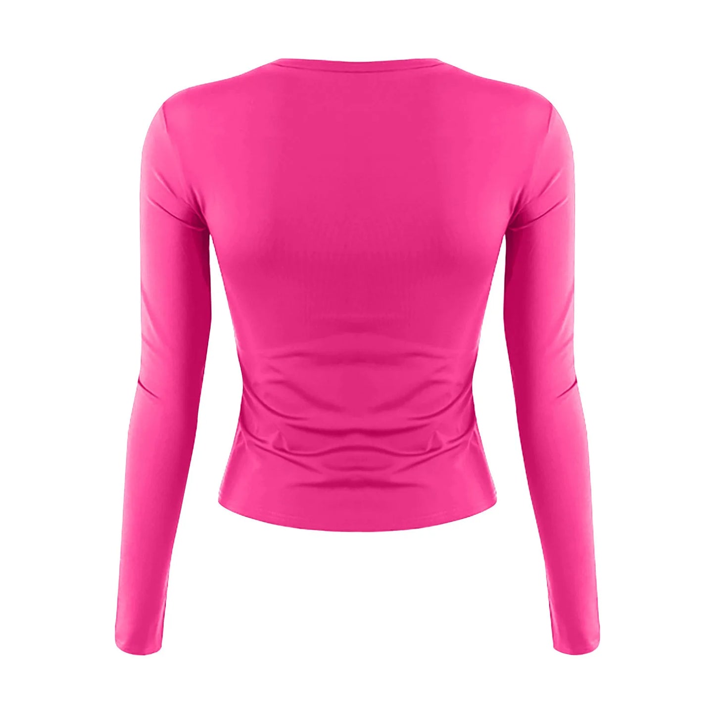Cotton O Neck Long Sleeve Sexy Cropped Tops