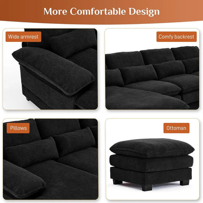 114" U Shape Sectional Cloud Couch