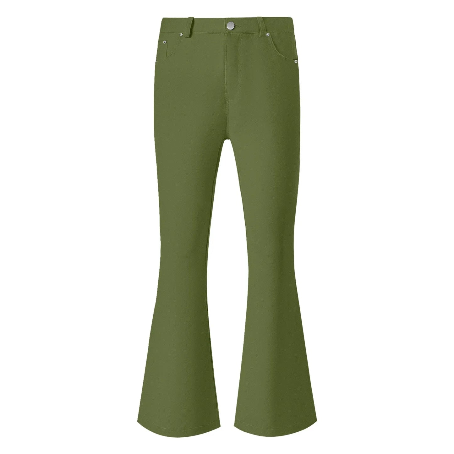 Men's Flare Pants, Solid Color, Daily Simple Classic Trousers, Mopping Bottoms, Disco Flared