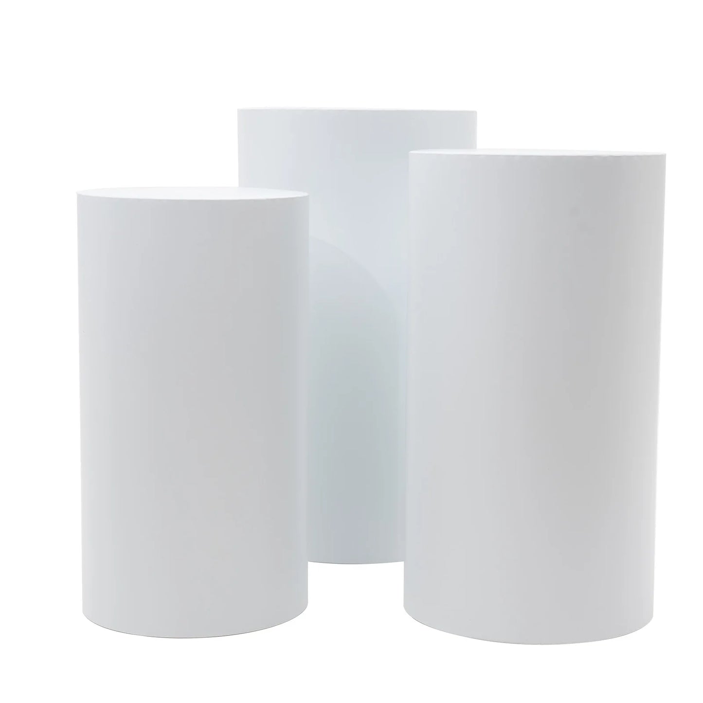 Set of 3 White Flower Vases for Centerpieces and Displays