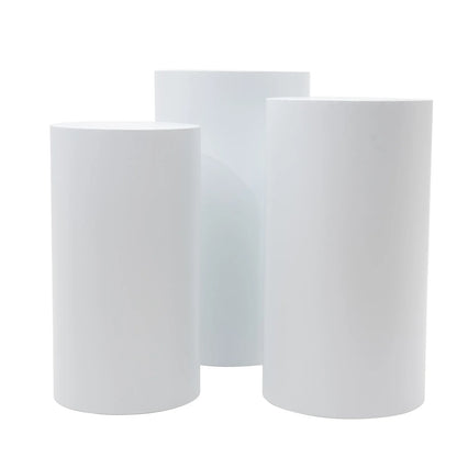 Set of 3 White Flower Vases for Centerpieces and Displays