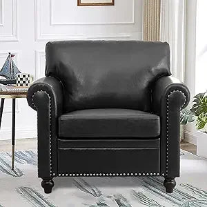Brown Leather Couch/Sofa with Detachable Cushions 84" and Matching Chair (sold separately)