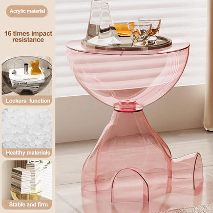 Transparent Advanced Small flat head coffee table cream style (6 colors)