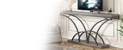 70.9 Inch Extra Long Gray Sofa Table for Entryway