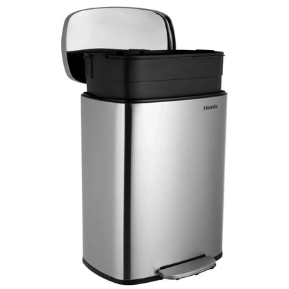 Step Kitchen Trash Can, Stainless Steel 50 Liter Trashcan
