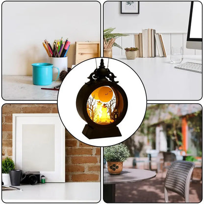 Halloween Lantern, Retro Decor Battery Lantern, Flameless LED Candle