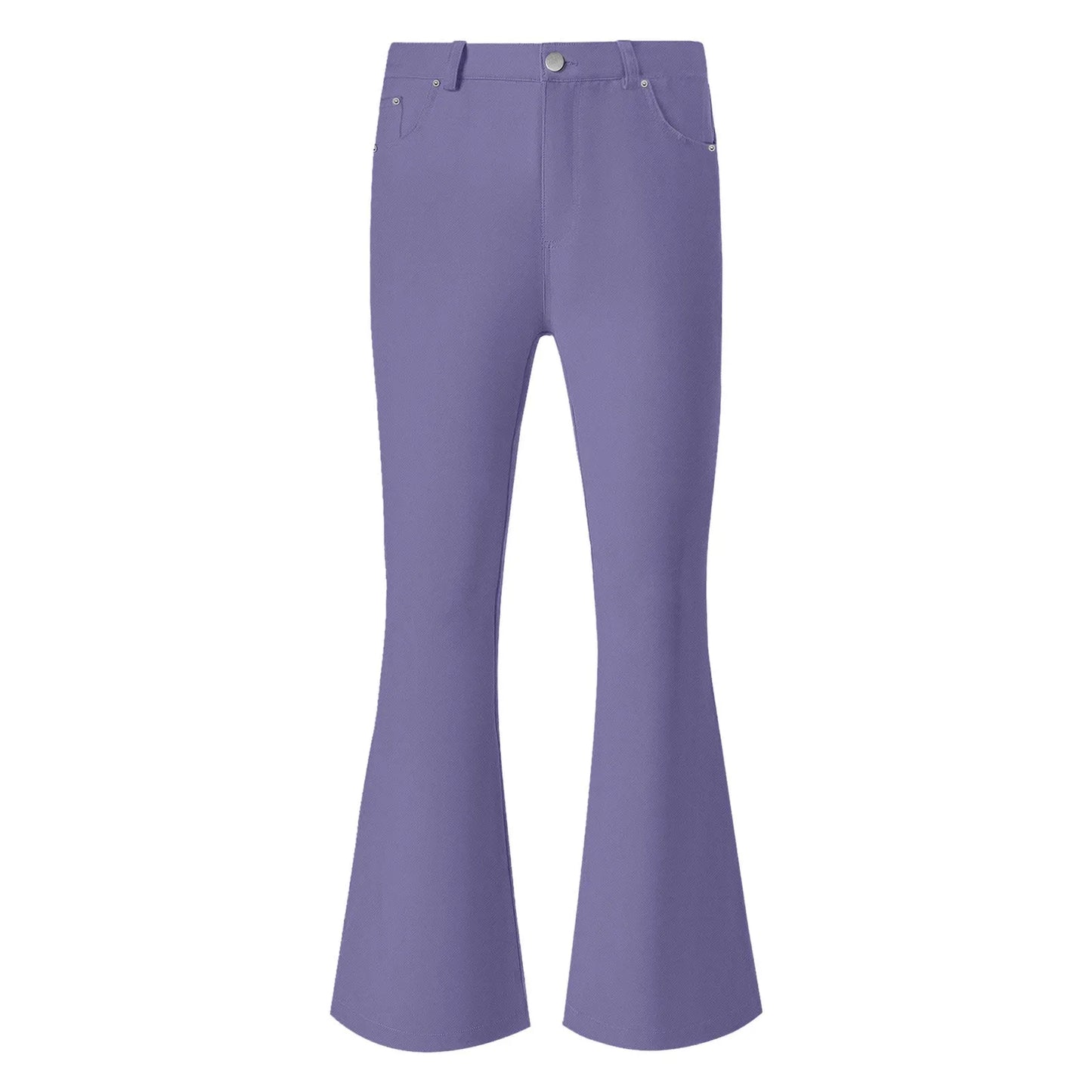 Men's Flare Pants, Solid Color, Daily Simple Classic Trousers, Mopping Bottoms, Disco Flared