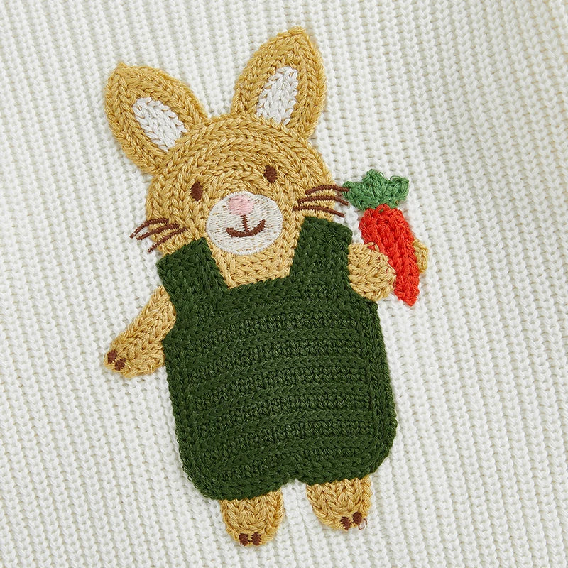 Toddler/Baby Pullover Sweater, Casual Easter Bunny Embroidery