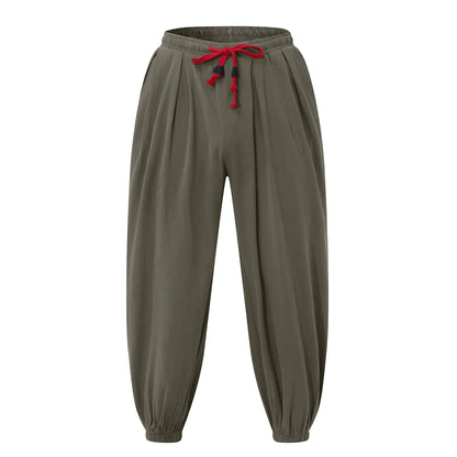 Oversize Loose Harem Pants, Chinese Linen, Overweight Sweatpants
