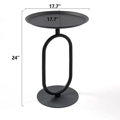 Lantern-shaped Small Round Metal Side Table