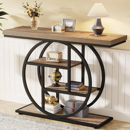 4-Tier Entryway Table, 41.3-Inch Industrial Sofa Table for Living Room, Foyer Hallway Table for Entrance