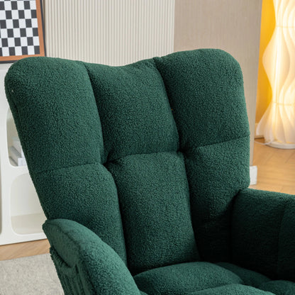 Fabric Rocking Chair With Adjustable Footrest