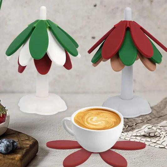 Christmas Tree Trivet Silicone Table Mat Multi-Functional Heat Resistant Pot Holders