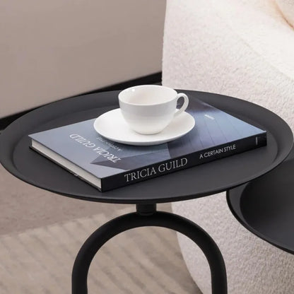 Lantern-shaped Small Round Metal Side Table