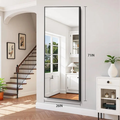 71"x26" Full Length - Standing Mirror with Aluminum Alloy Frame