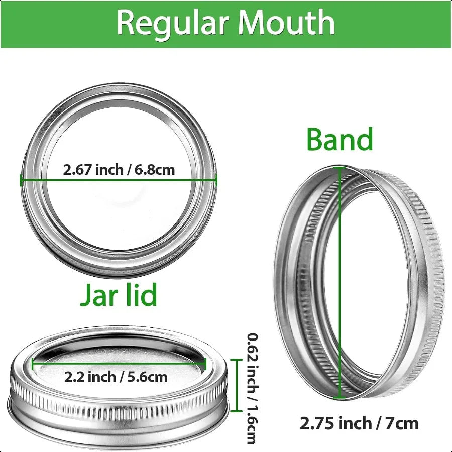 Regular Mouth Canning Lids with Rings