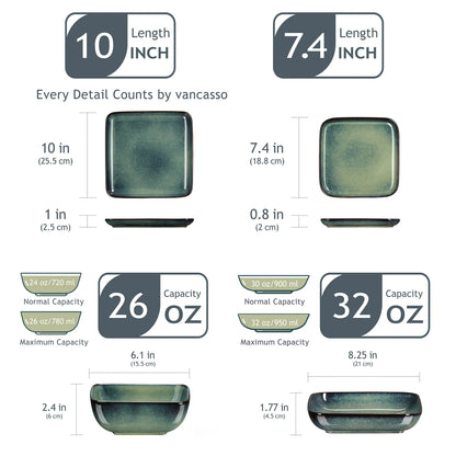 16 Piece Kitchen Dinnerware Ceramic Crockery Set for 4 Person