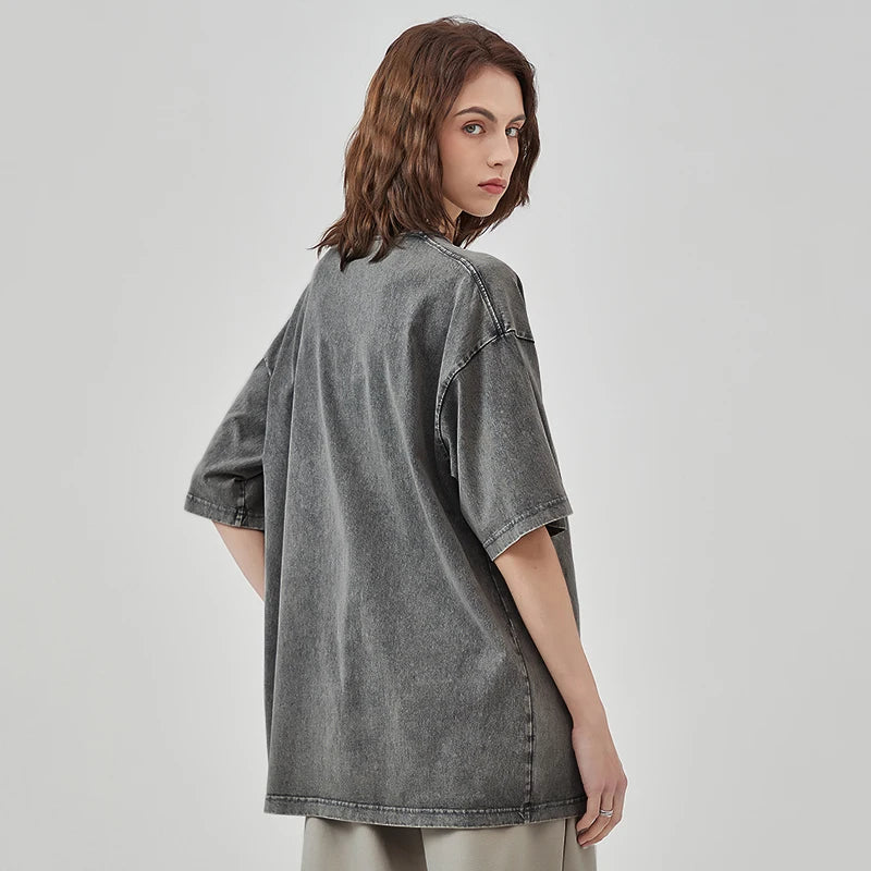 USA Custom Print 100% Washed Cotton T Shirt, Design your own, Men/Women Oversized Streetwear