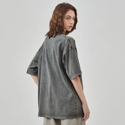 USA Custom Print 100% Washed Cotton T Shirt, Design your own, Men/Women Oversized Streetwear