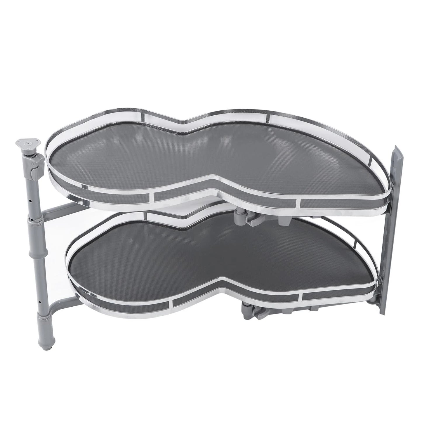 Blind Corner Cabinet Tray 2 Tier Height Adjustable Strong Load Bearing Cabinet Swing Pull Out Organizer Swing Pull Out Organizer