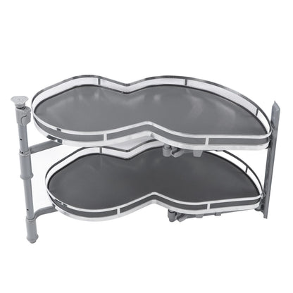 Blind Corner Cabinet Tray 2 Tier Height Adjustable Strong Load Bearing Cabinet Swing Pull Out Organizer Swing Pull Out Organizer