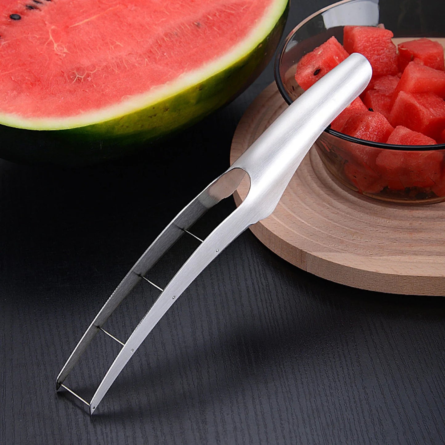 Stainless Steel Watermelon Cutter Summer Watermelon Slicer Without Dirty Hands Multi Functional Slicer For Melon Kitchen Tools