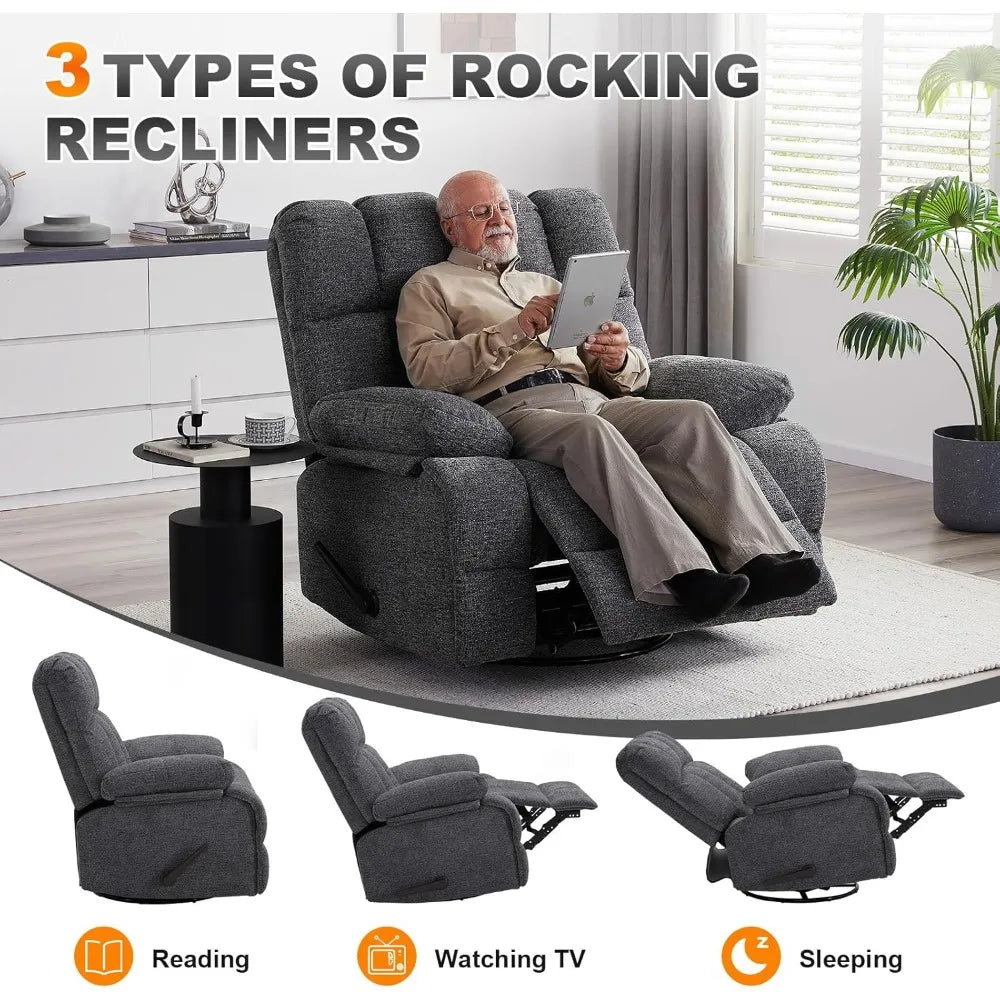 Extra Wide Manual Swivel Recliner