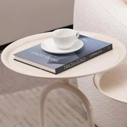 Lantern-shaped Small Round Metal Side Table