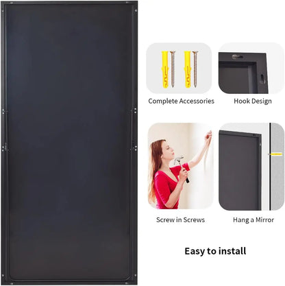 Metal Frame Wall-Mounted Vanity Mirror Full Length 34"x76" (black or gold)