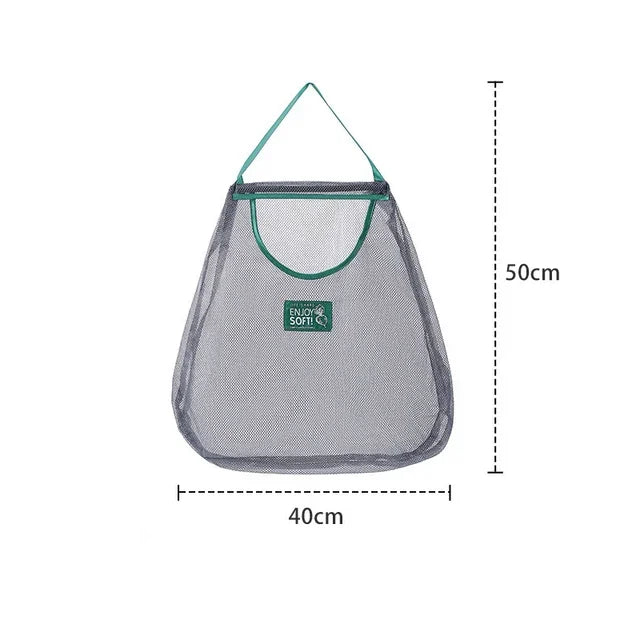 Reusable Storage Bags Kitchen Hanging Mesh Bag Home Fruit And Vegetable Storage Net Bag For Ginger Garlic Potatoes Onions