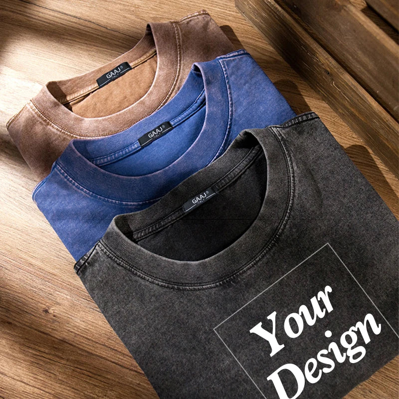 USA Custom Print 100% Washed Cotton T Shirt, Design your own, Men/Women Oversized Streetwear