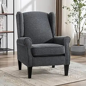 Chenille Fabric Armchair with High Resilience Sponge & Sturdy Legs