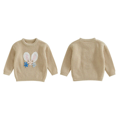 12MO-4T Girl/Boy Children Bunny Sweaters, Long Sleeve Casual Knit Pullover
