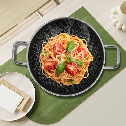 Induction Compatible Cookware, Modern 12.59in Diameter Round Pan