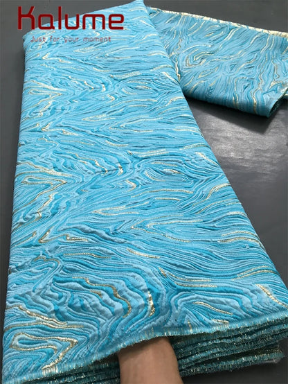 Kalume Luxury African Tulle Brocade Lace Fabric High Quality French Gilding Lace