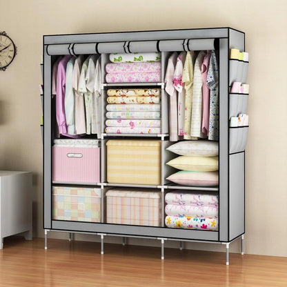 Closet Wardrobe Organizer Storage Rack, Portable, Dustproof, Non-woven Fabric Quick and Easy to Assemble