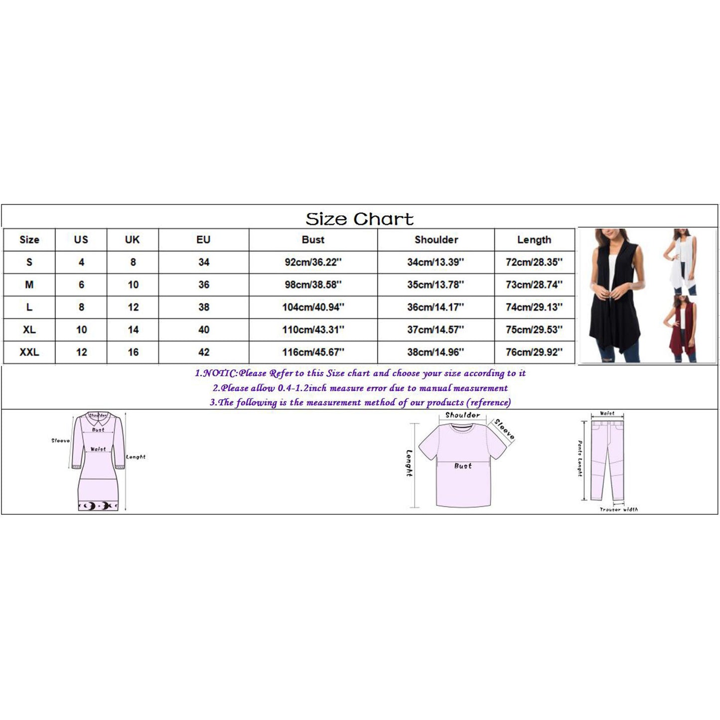 Women's Front Draped Cardigan, Solid Color Blouse Vests, Hem Asymmetric