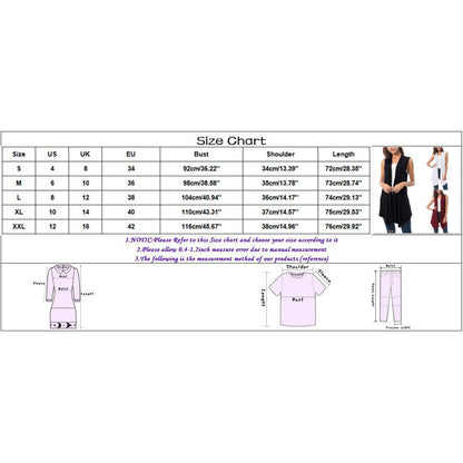 Women's Front Draped Cardigan, Solid Color Blouse Vests, Hem Asymmetric